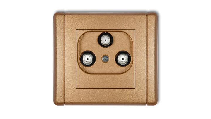 FLEXI Gniazdo multimedialne 3F DATA (Vectra) złoty metalik 8FGMV