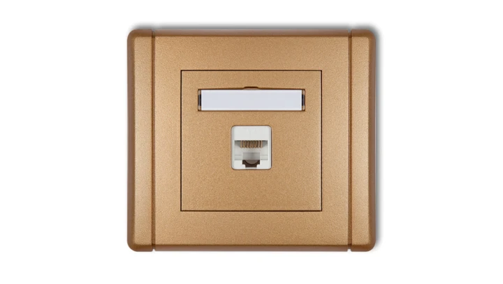 FLEXI Gniazdo komputerowe pojedyncze 1xRJ45, kat. 5e, 8-stykowe złoty metalik 8FGK-1