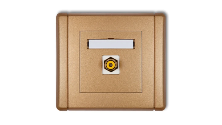 FLEXI Gniazdo pojedyncze RCA (typu cinch - żółty, pozłacane) złoty metalik 8FGRCA-1