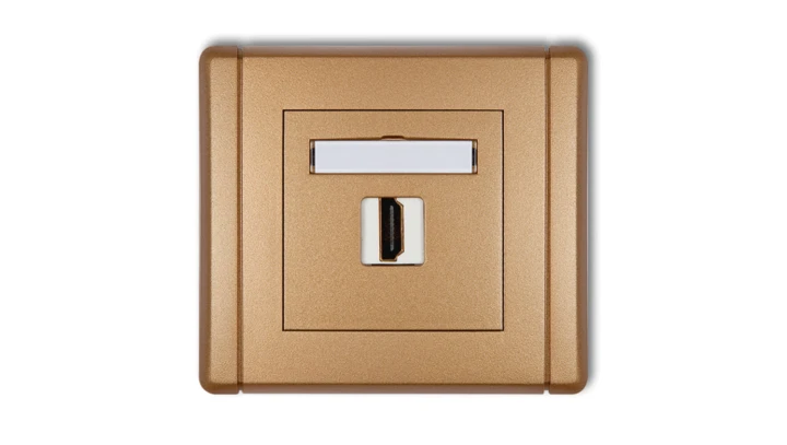 FLEXI Gniazdo pojedyncze HDMI złoty metalik 8FHDMI-1