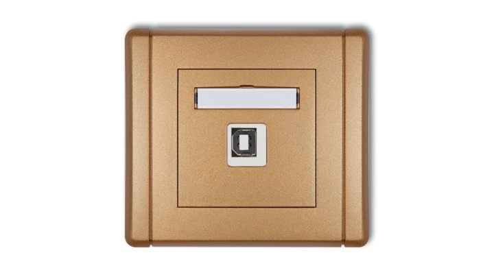 FLEXI Gniazdo pojedyncze USB-AB złoty metalik 8FGUSB-3