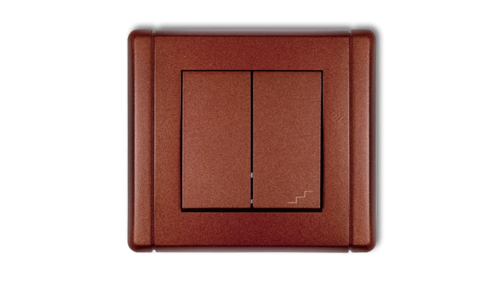 FLEXI Łącznik jednobiegunowy ze schodowym (osobne zasilanie) brązowy metalik 9FWP-10.2