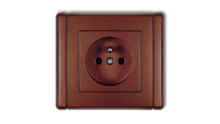 FLEXI Gniazdo pojedyncze z/u 2P+Z brązowy metalik 9FGP-1zp