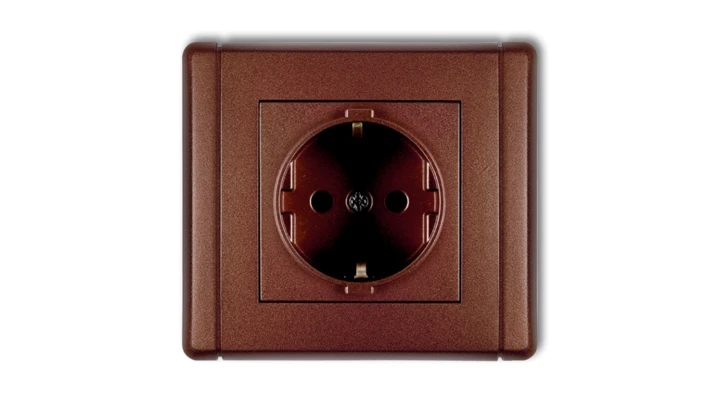 FLEXI Gniazdo pojedyncze z/u SCHUKO brązowy metalik 9FGP-1sp
