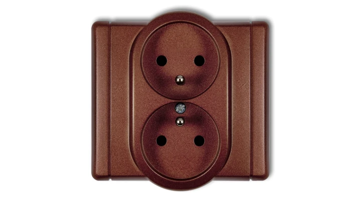 FLEXI Gniazdo podwójne z/u brązowy metalik 9FGP-2zp