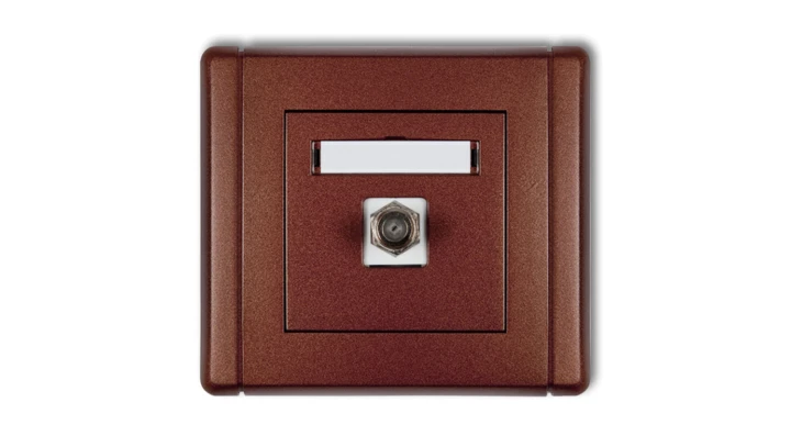 FLEXI Gniazdo antenowe pojedyncze typu F (SAT) pozłacane brązowy metalik 9FGF-1.1