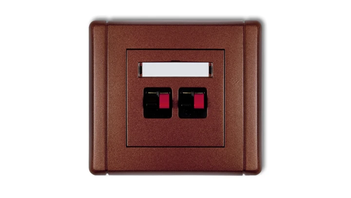 FLEXI Gniazdo głośnikowe podwójne brązowy metalik 9FGG-2