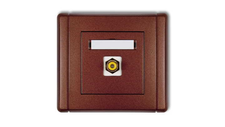 FLEXI Gniazdo pojedyncze RCA (typu cinch - żółty, pozłacane) brązowy metalik 9FGRCA-1