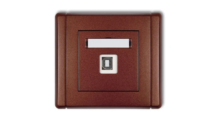 FLEXI Gniazdo pojedyncze USB-AB brązowy metalik 9FGUSB-3