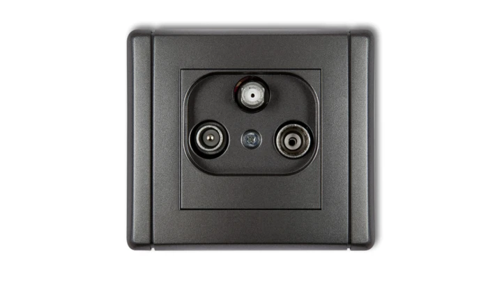 FLEXI Gniazdo antenowe RTV-SAT końcowe multimedialne (Internet) grafitowy 11FGM