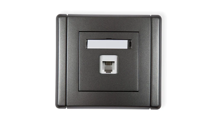 FLEXI Gniazdo telefoniczne pojedyncze 1xRJ11, 4-stykowe, beznarzędziowe grafitowy 11FGT-1