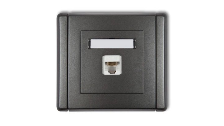 FLEXI Gniazdo komputerowe pojedyncze 1xRJ45, kat. 6, 8-stykowe grafitowy 11FGK-3