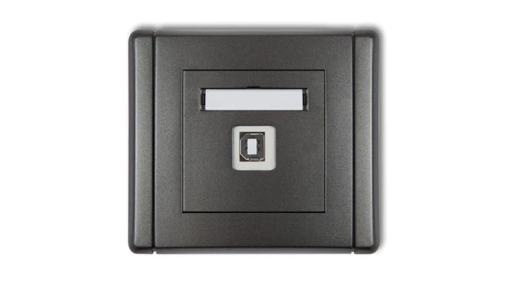 FLEXI Gniazdo pojedyncze USB-AB grafitowy 11FGUSB-3