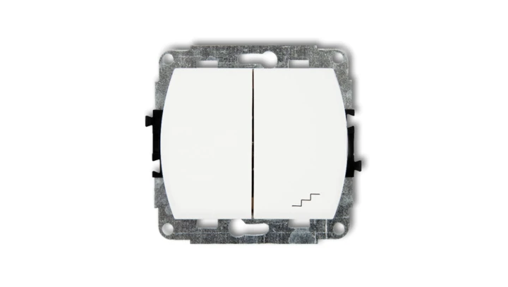 TREND Łącznik jednobiegunowy ze schodowym biały WP-10.1