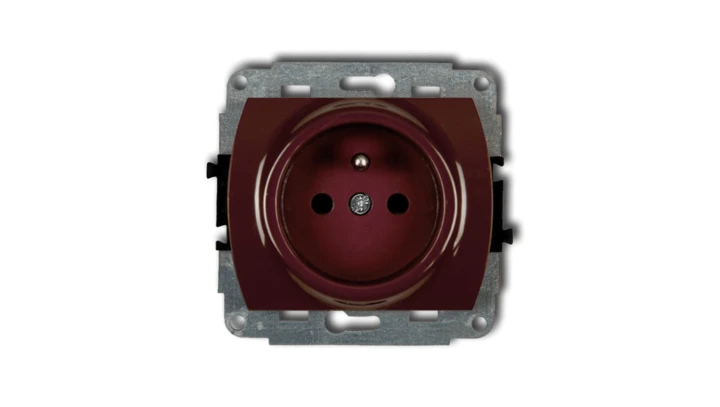 TREND Gniazdo pojedyncze z/u 2P+Z brązowy 4GP-1zp