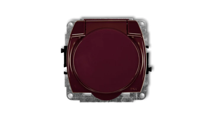 TREND Gniazdo bryzgoszczelne z/u (klapka brązowa) brązowy 4GPB-1zp