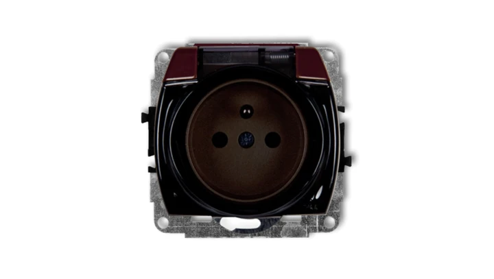 TREND Gniazdo bryzgoszczelne z/u (klapka dymna) brązowy 4GPB-1zdp