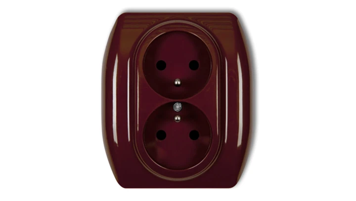 TREND Gniazdo podwójne z/u brązowy 4GP-2zp