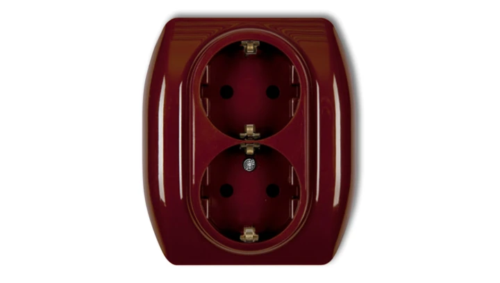 TREND Gniazdo podwójne z/u SCHUKO brązowy 4GP-2sp