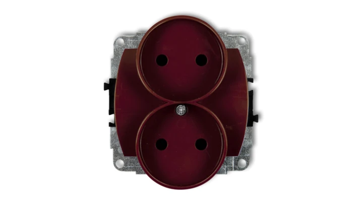 TREND Gniazdo podwójne b/u brązowy 4GPR-2p