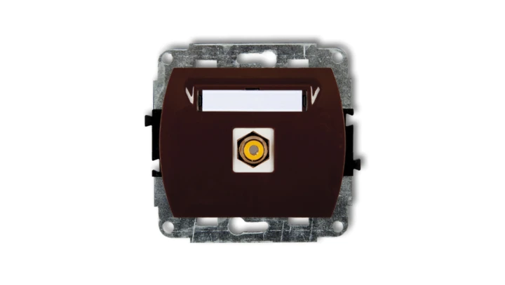 TREND Gniazdo pojedyncze RCA (typu cinch - żółty, pozłacany) brązowy 4GRCA-1