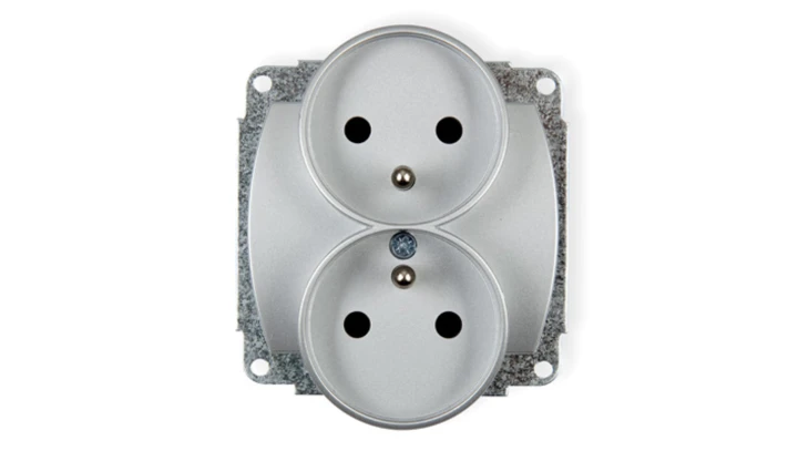 TREND Gniazdo podwójne z/u srebrny 5GPR-2zp