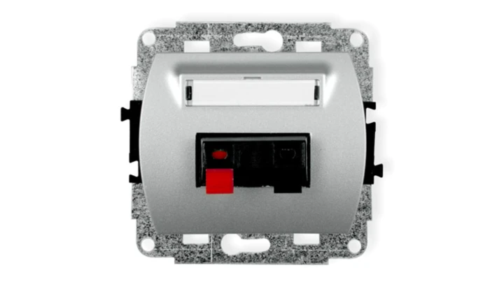 TREND Gniazdo głośnikowe pojedyncze srebrny 5GG-1