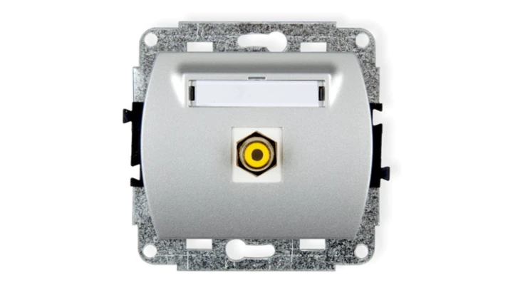 TREND Gniazdo pojedyncze RCA (typu cinch - żółty, pozłacany) srebrny 5GRCA-1