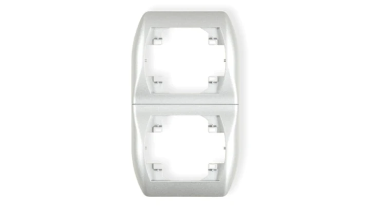 TREND Ramka pionowa podwójna srebrny 5RV-2