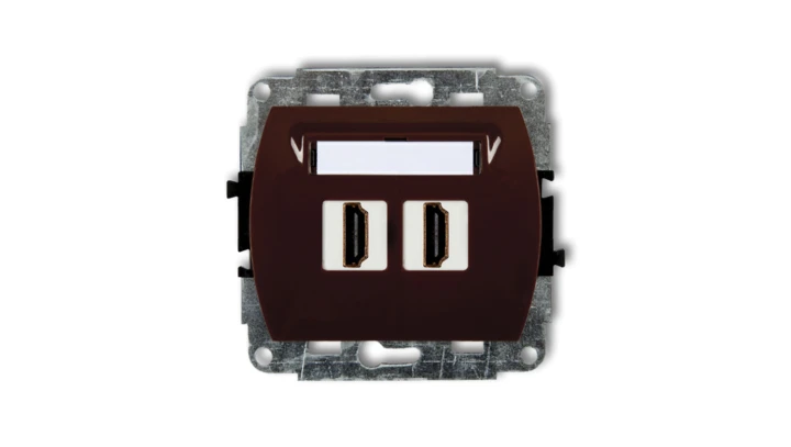 TREND Gniazdo podwójne HDMI brązowy 4HDMI-2