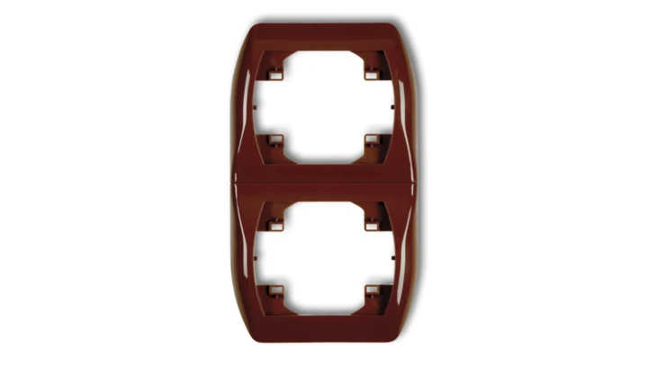 TREND Ramka pionowa podwójna brązowy 4RV-2