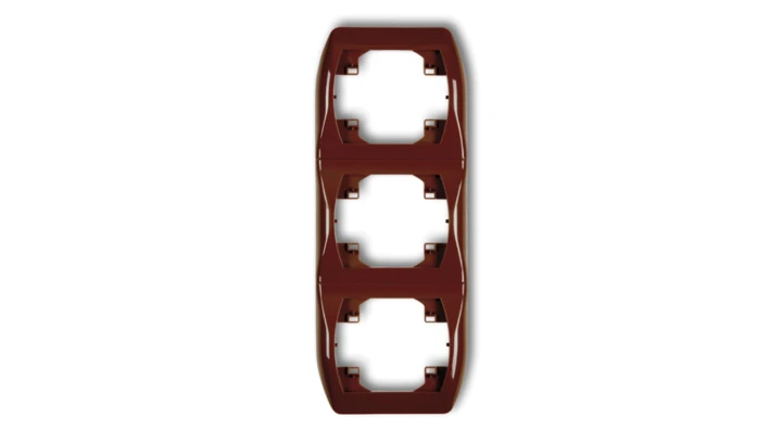 TREND Ramka pionowa potrójna brązowy 4RV-3