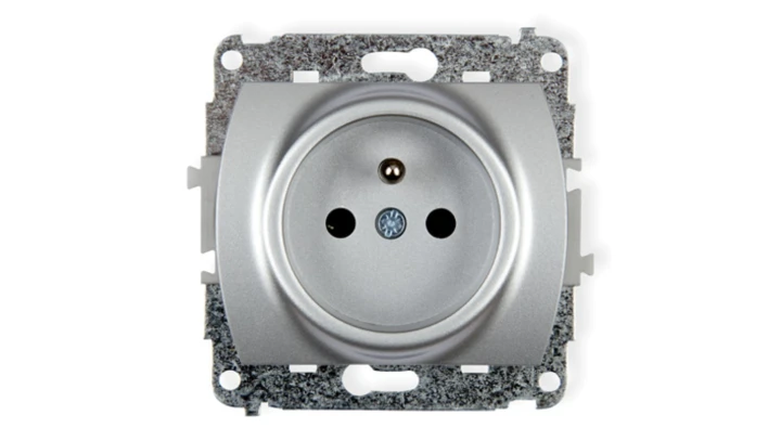 TREND Gniazdo pojedyncze z/u 2P+Z srebrny 5GP-1zp