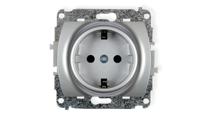 TREND Gniazdo pojedyncze z/u SCHUKO srebrny 5GP-1sp