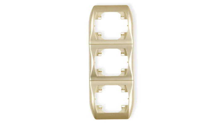 TREND Ramka pionowa potrójna złoty 6RV-3