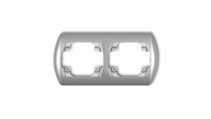 TREND Ramka pozioma podwójna srebrny metalik 7RH-2