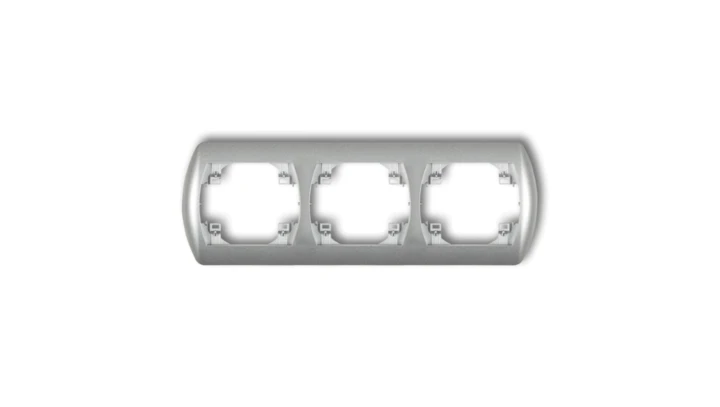 TREND Ramka pozioma potrójna srebrny metalik 7RH-3