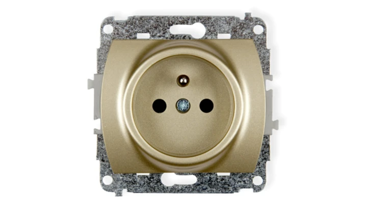 TREND Gniazdo pojedyncze z/u 2P+Z złoty 6GP-1zp