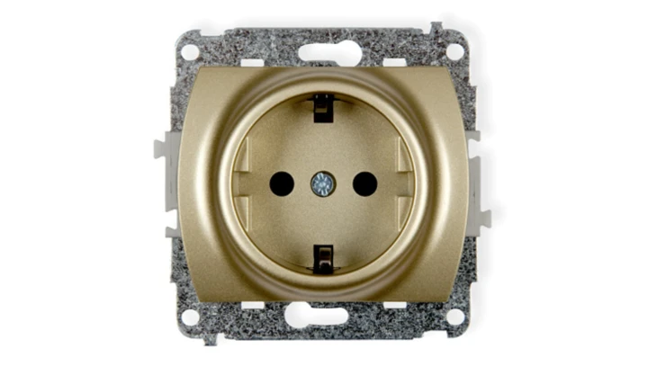 TREND Gniazdo pojedyncze z/u SCHUKO złoty 6GP-1sp