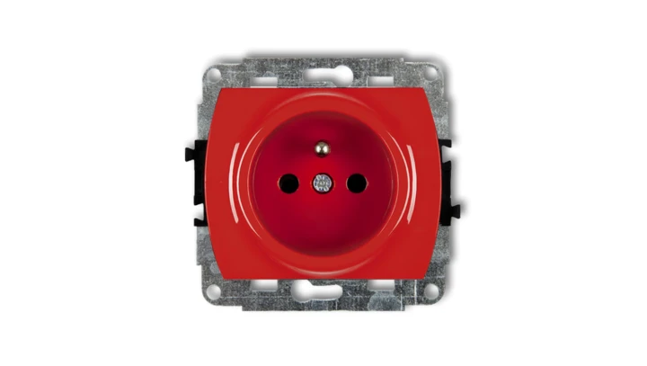 TREND Gniazdo pojedyncze z/u DATA z kluczem czerwony GZK
