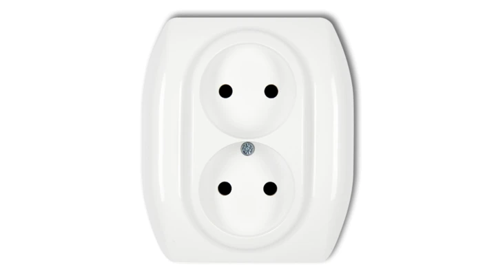 TREND Gniazdo podwójne b/u biały GP-2p