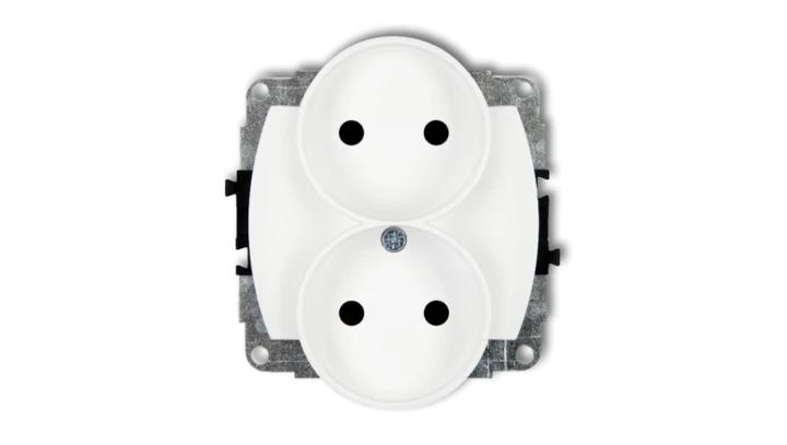 TREND Gniazdo podwójne b/u biały GPR-2p