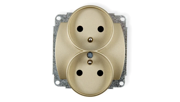 TREND Gniazdo podwójne z/u złoty 6GPR-2zp