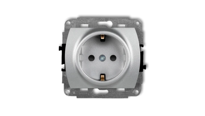 TREND Gniazdo pojedyncze z/u SCHUKO srebrny metalik 7GP-1sp
