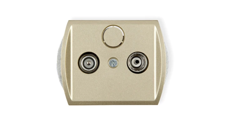 TREND Gniazdo antenowe RTV przelotowe 9dB złoty 6G9P