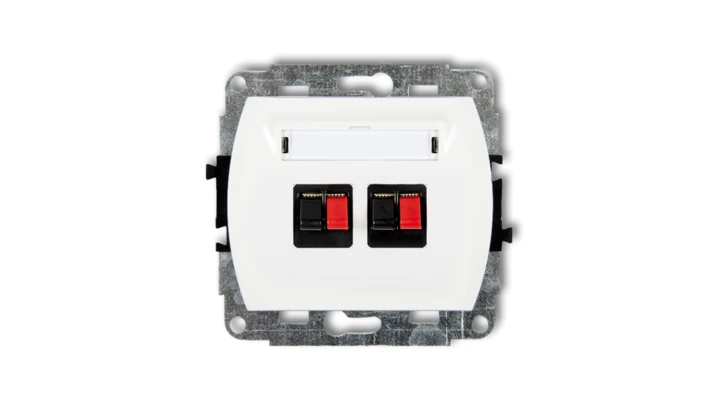 TREND Gniazdo głośnikowe podwójne biały GG-2