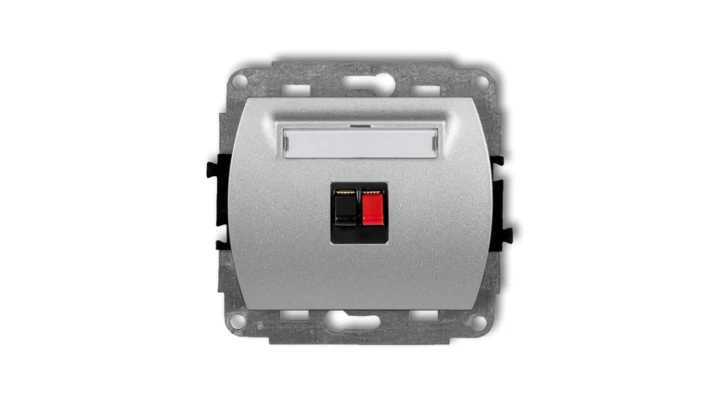 TREND Gniazdo głośnikowe pojedyncze srebrny metalik 7GG-1