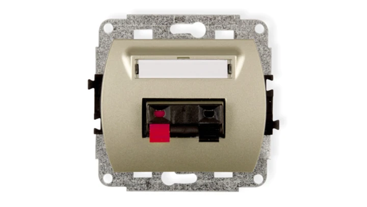 TREND Gniazdo głośnikowe pojedyncze złoty 6GG-1