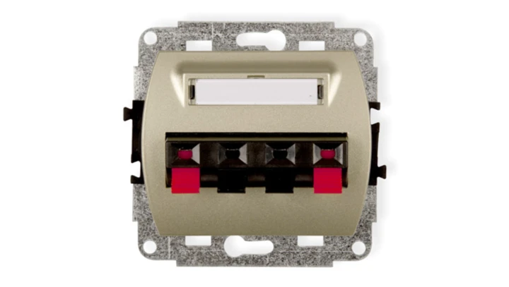 TREND Gniazdo głośnikowe podwójne złoty 6GG-2