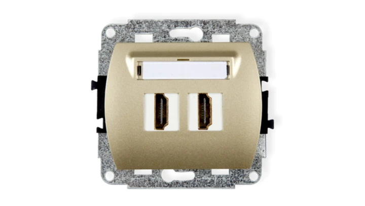 TREND Gniazdo podwójne HDMI złoty 6HDMI-2